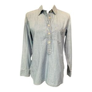 J. Crew Classic Faded Chambray Popover Ladies Size S